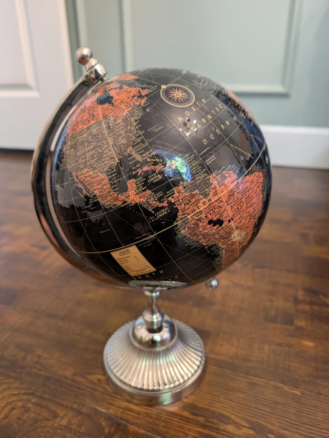 Black Globe with Silver Stand