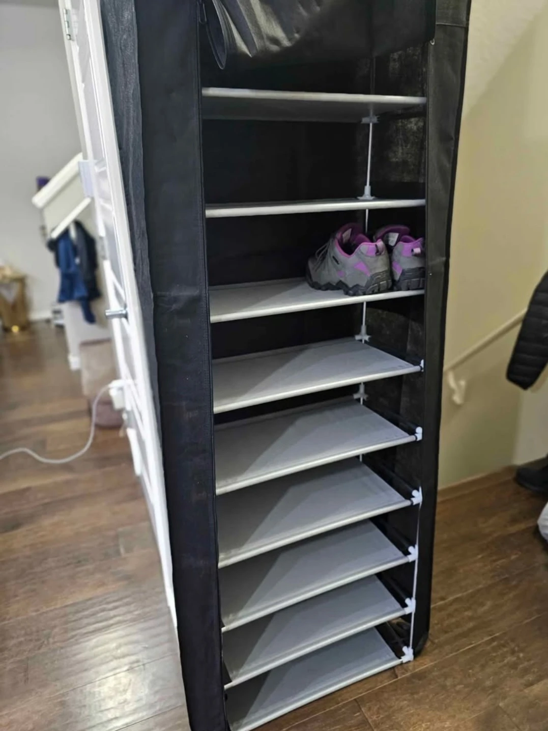 Black Shoes Cabinet with Door - Plastic/Metal/Fabric Multi ... - photo 5