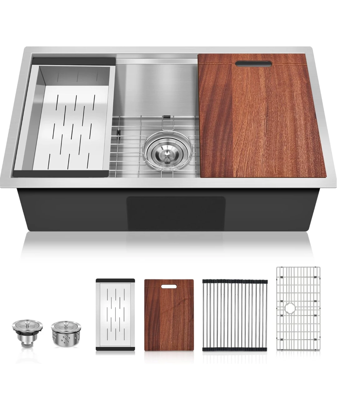 Stainless Steel Undermount Kitchen Sink with Accessories - photo 2
