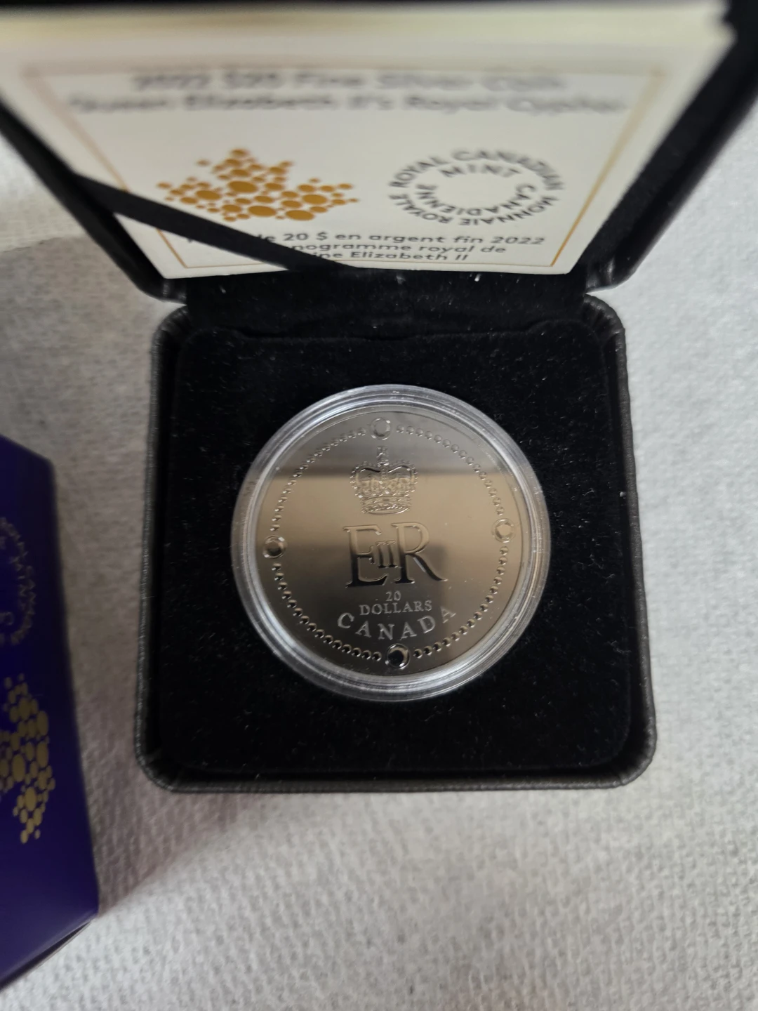 2022 $20 Fine Silver  Coin Queen Elizabeth II's Royal Cypher - photo 3
