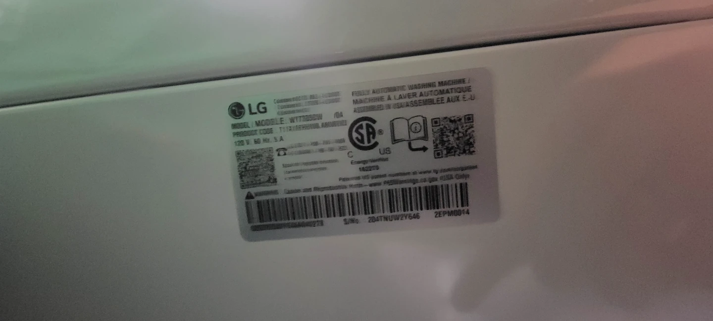 LG WT1101CW Top Load Washing Machine - photo 2