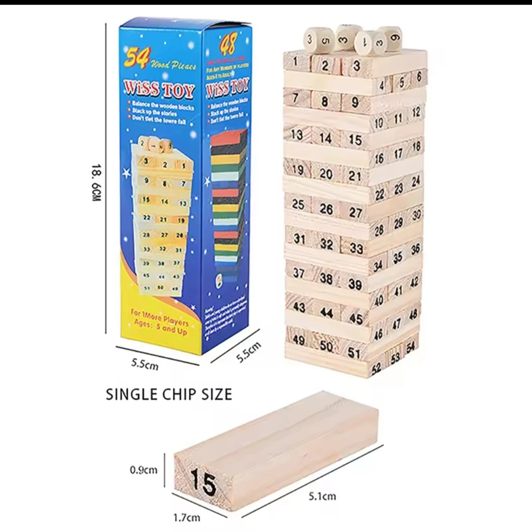 JENGA 54 Piece Wooden Tumbling Tower Game - photo 4