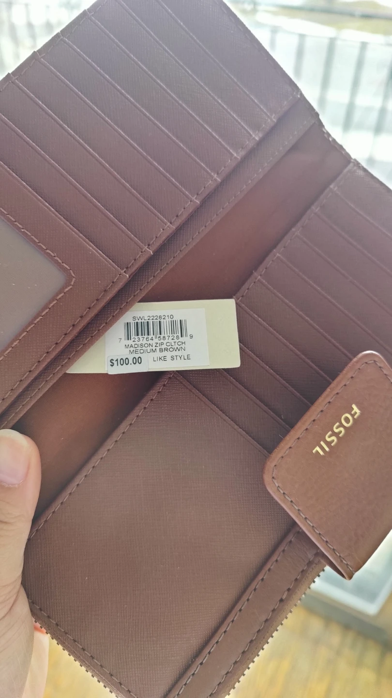Fossil Medium Zip Clutch Wallet - Brown - photo 3