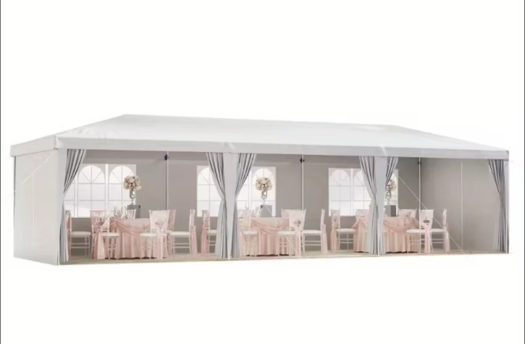 White Canopy Tent - 10x30 ft Heavy Duty Party Cover