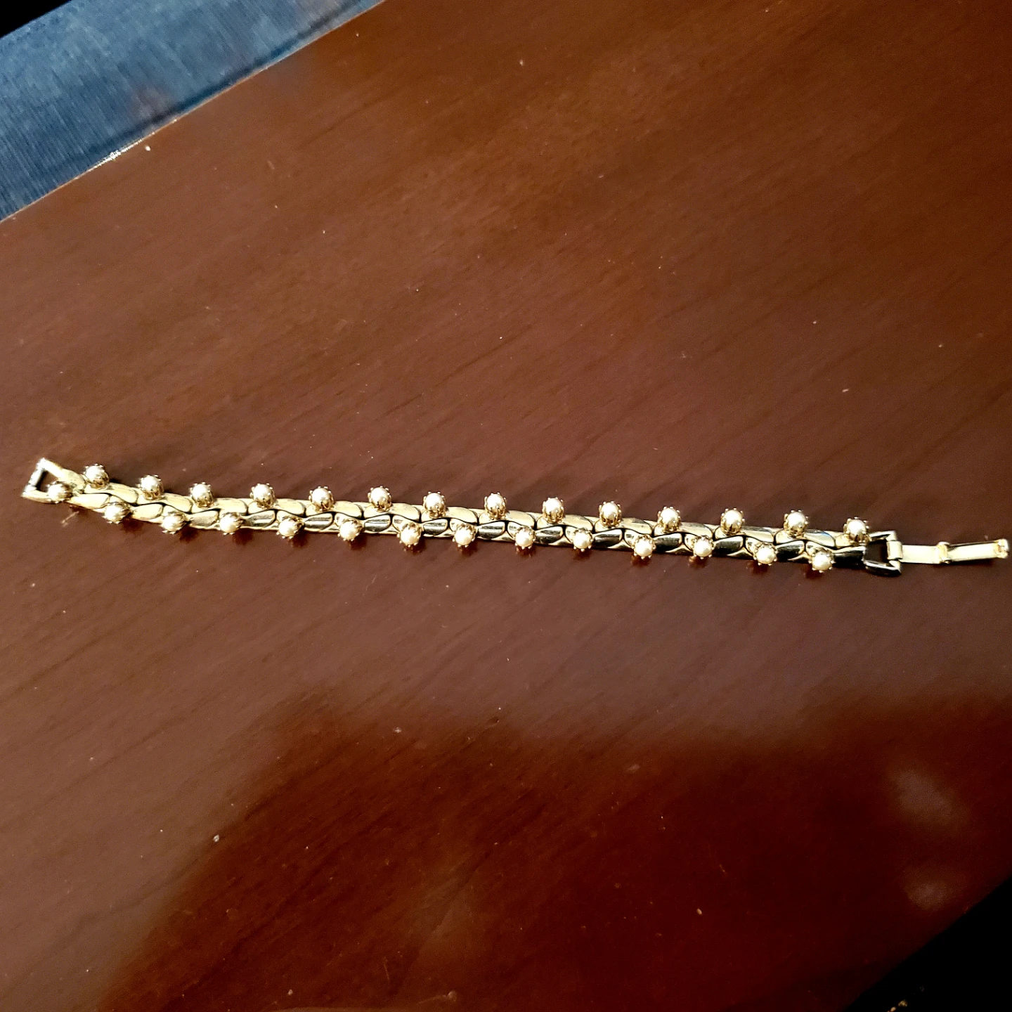 1940's Gold Plate Pearl Bracelet - photo 3