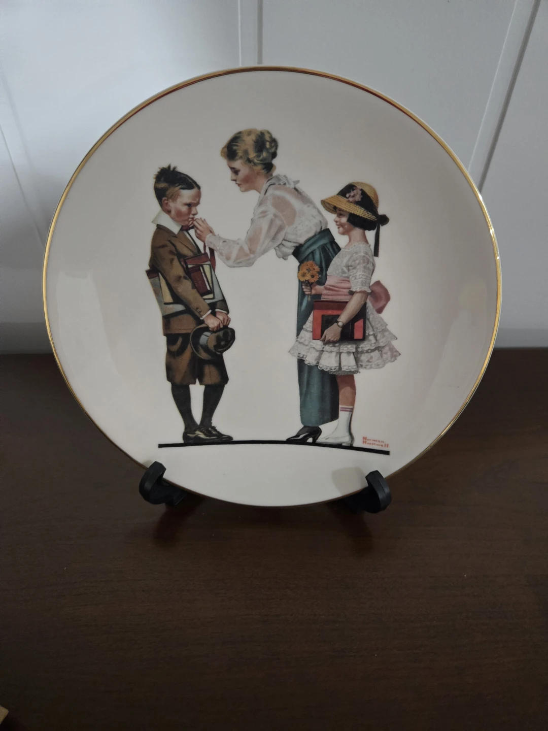 Norman Rockwell "Off to School" Collector Plate - photo 3