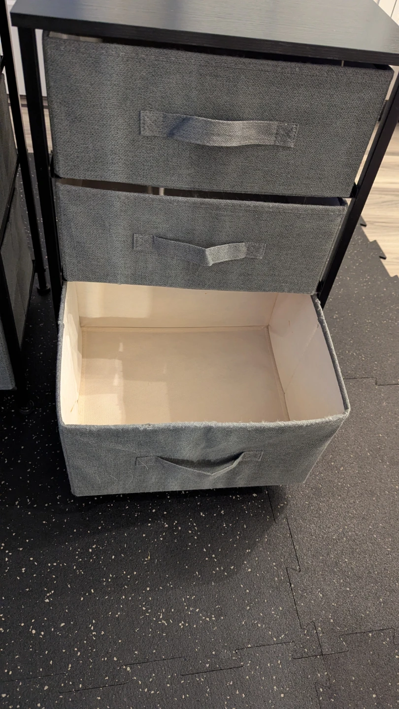 3-Drawer Storage Unit - Grey Fabric Drawers - photo 4