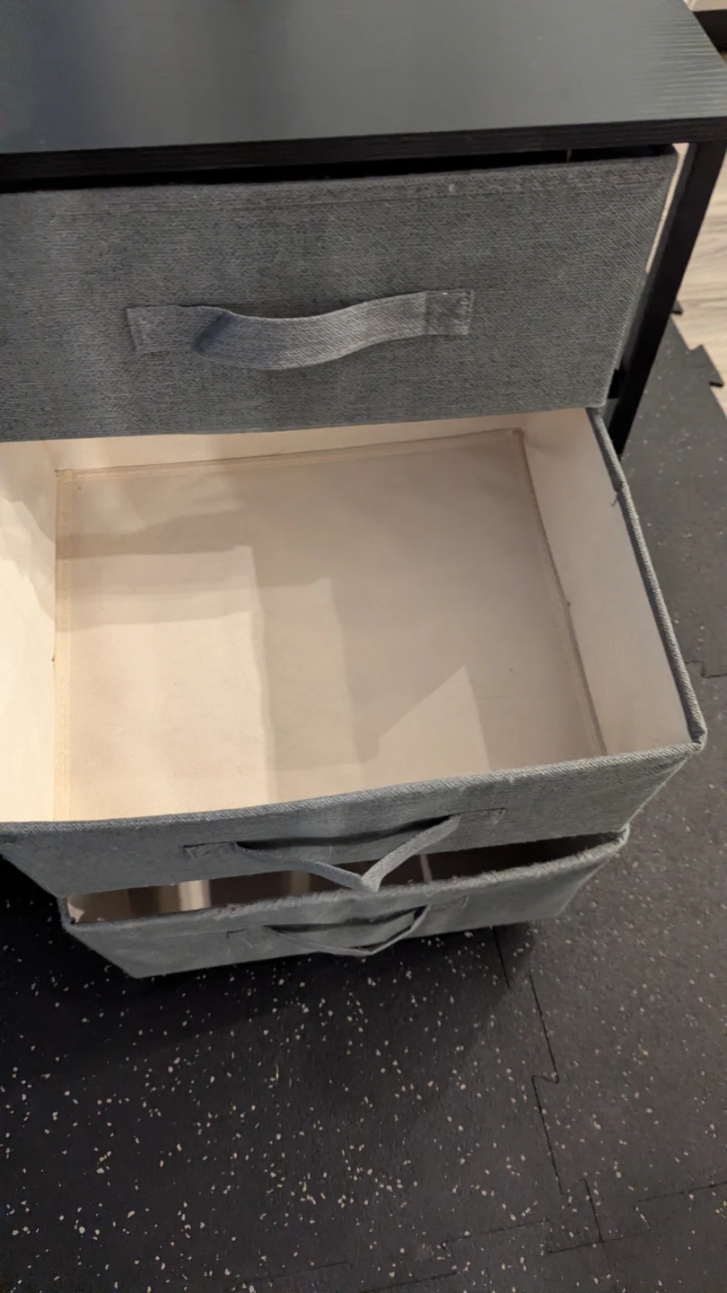 3-Drawer Storage Unit - Grey Fabric Drawers - photo 5