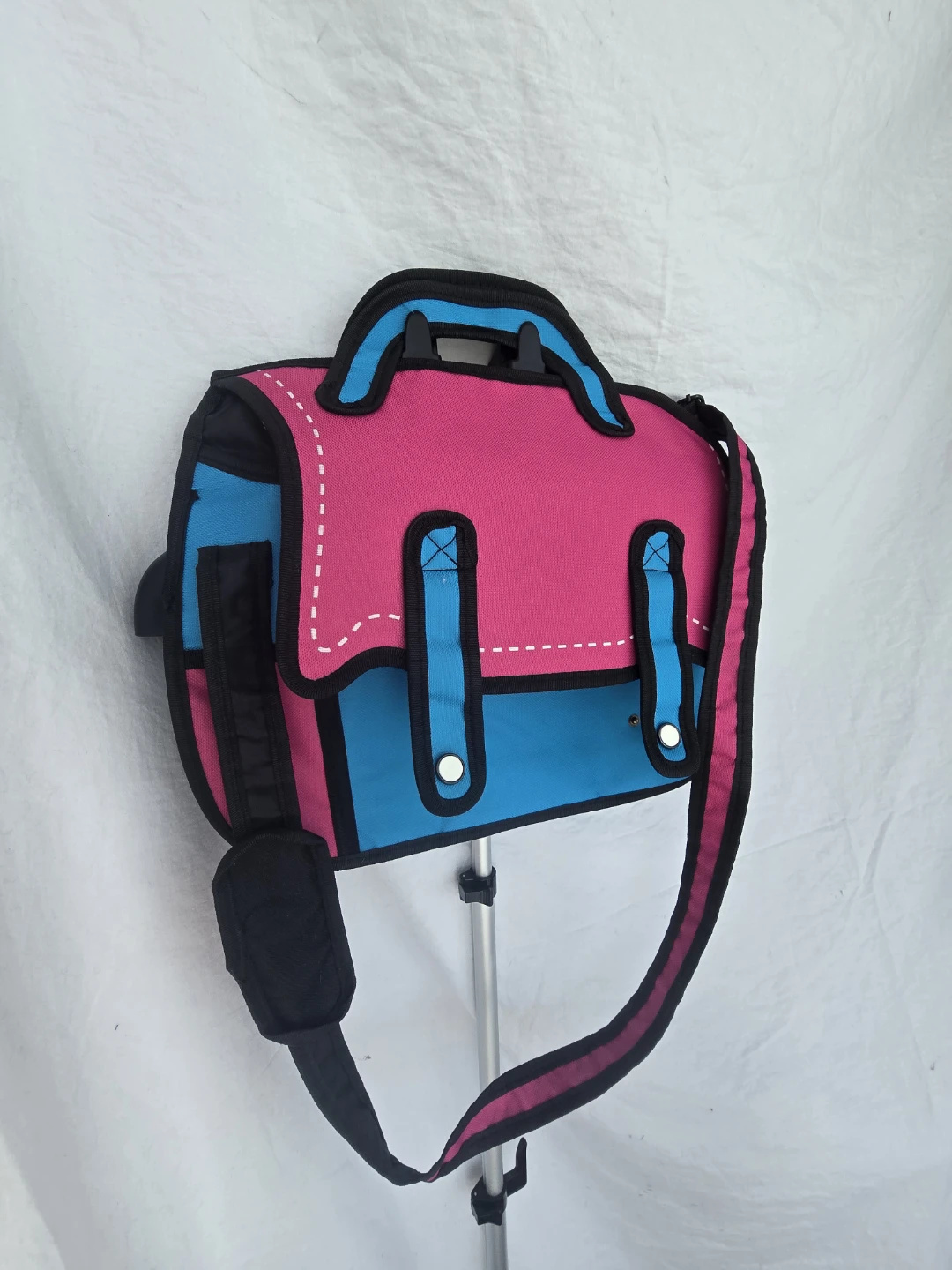 Cartoon Style Satchel Bag Pink Blue Black