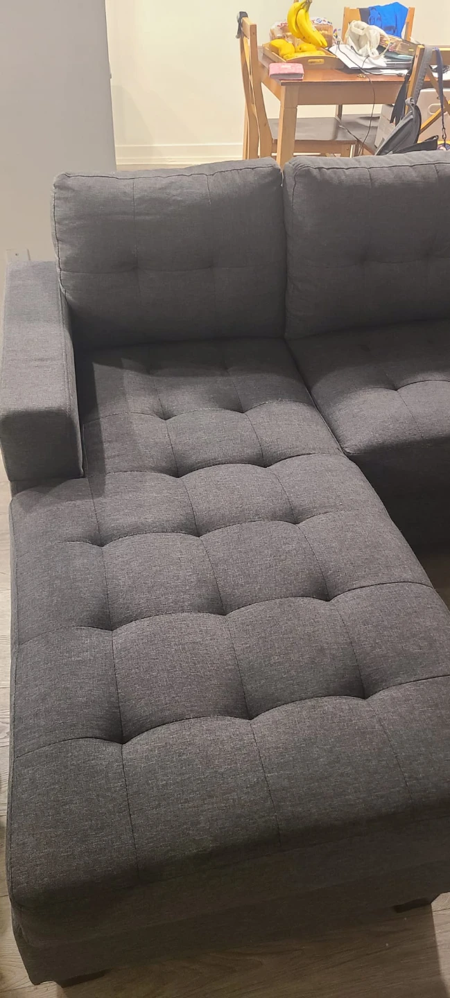NEW - Grey Sectional Sofa with Storage Chaise - photo 4
