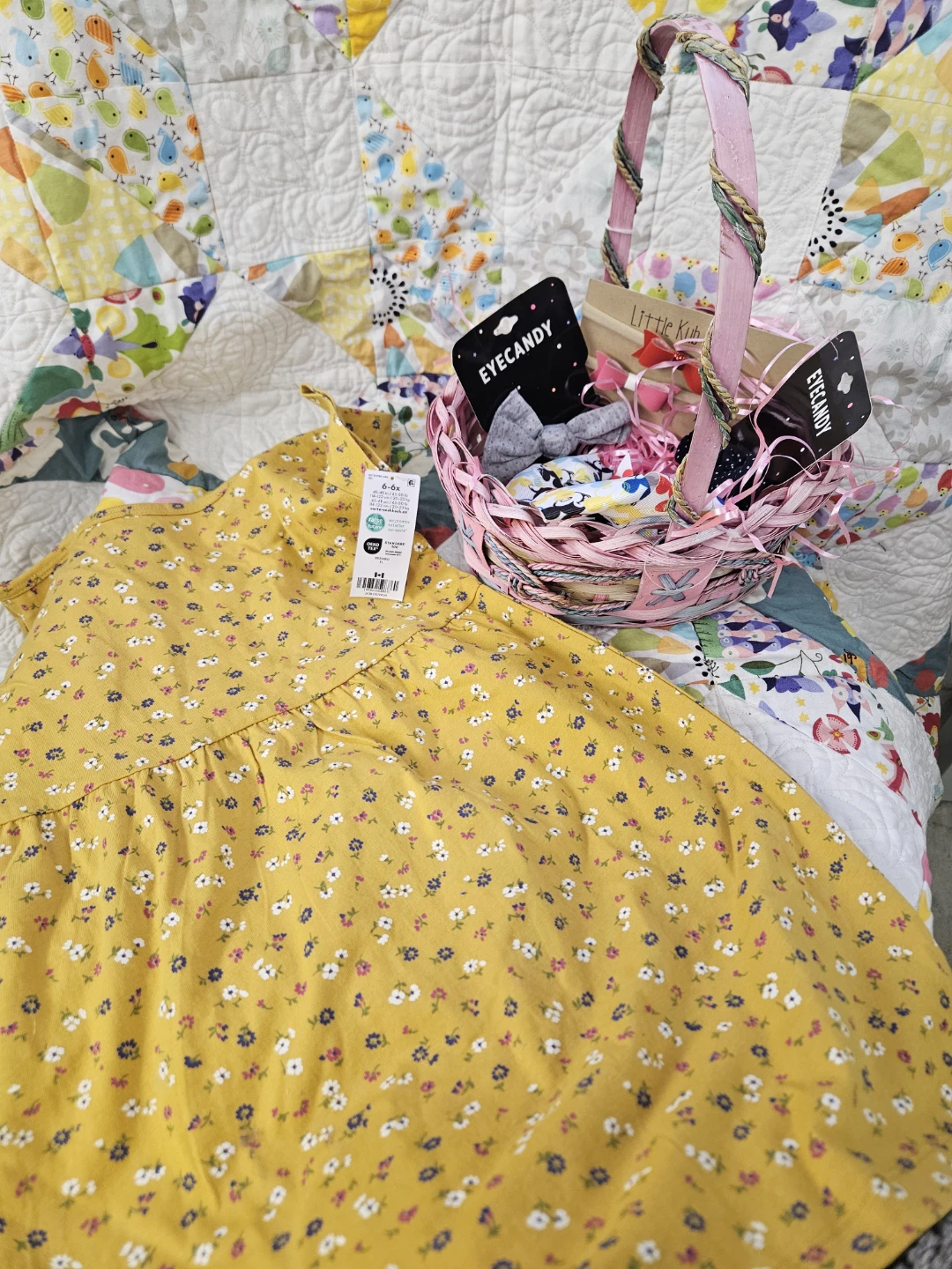 Girl's Yellow Floral Dress and Hair Accessories Set - photo 3
