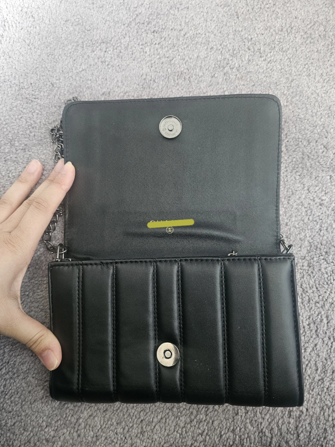 Black Quilted Chain Wallet (Chanel Inspired) - photo 2