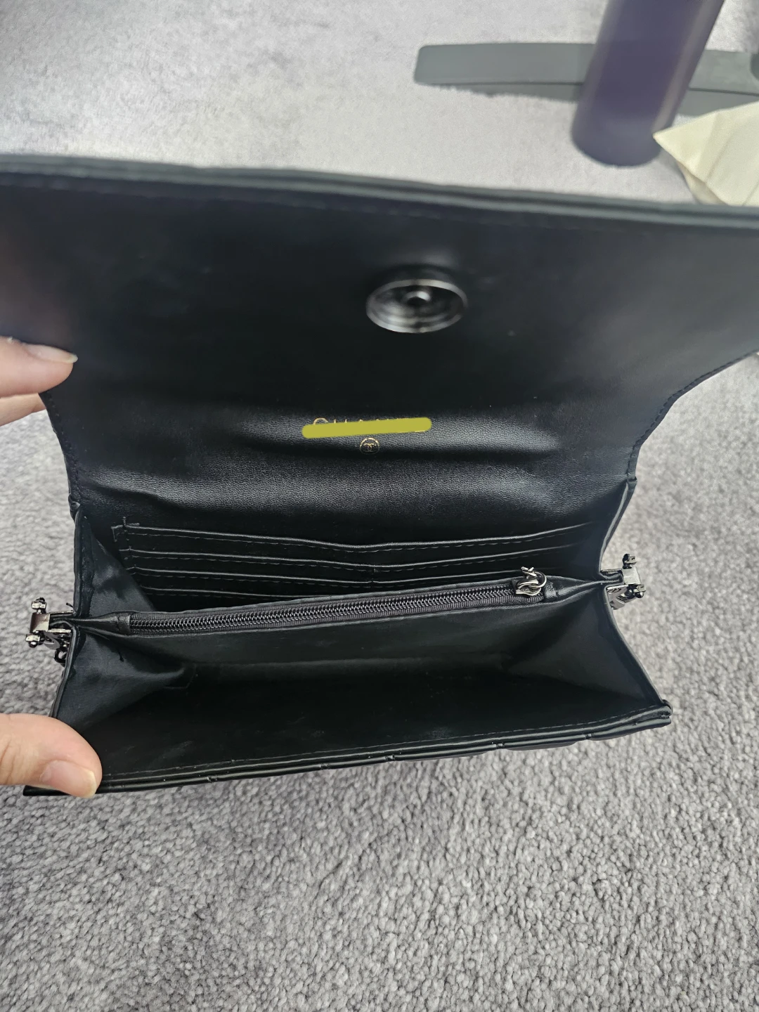 Black Quilted Chain Wallet (Chanel Inspired) - photo 3