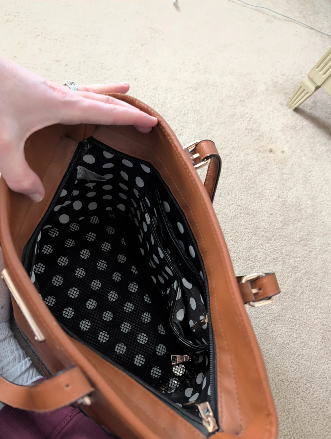 Poppy & Peonies insulated Brown Tote Bag - photo 2