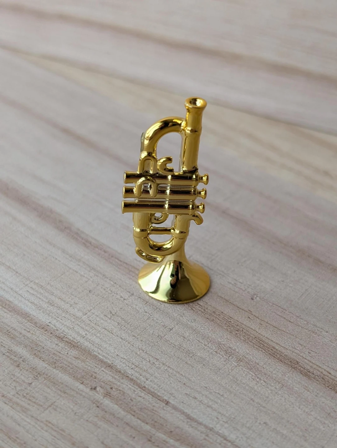 Miniature Gold Trumpet Figurine