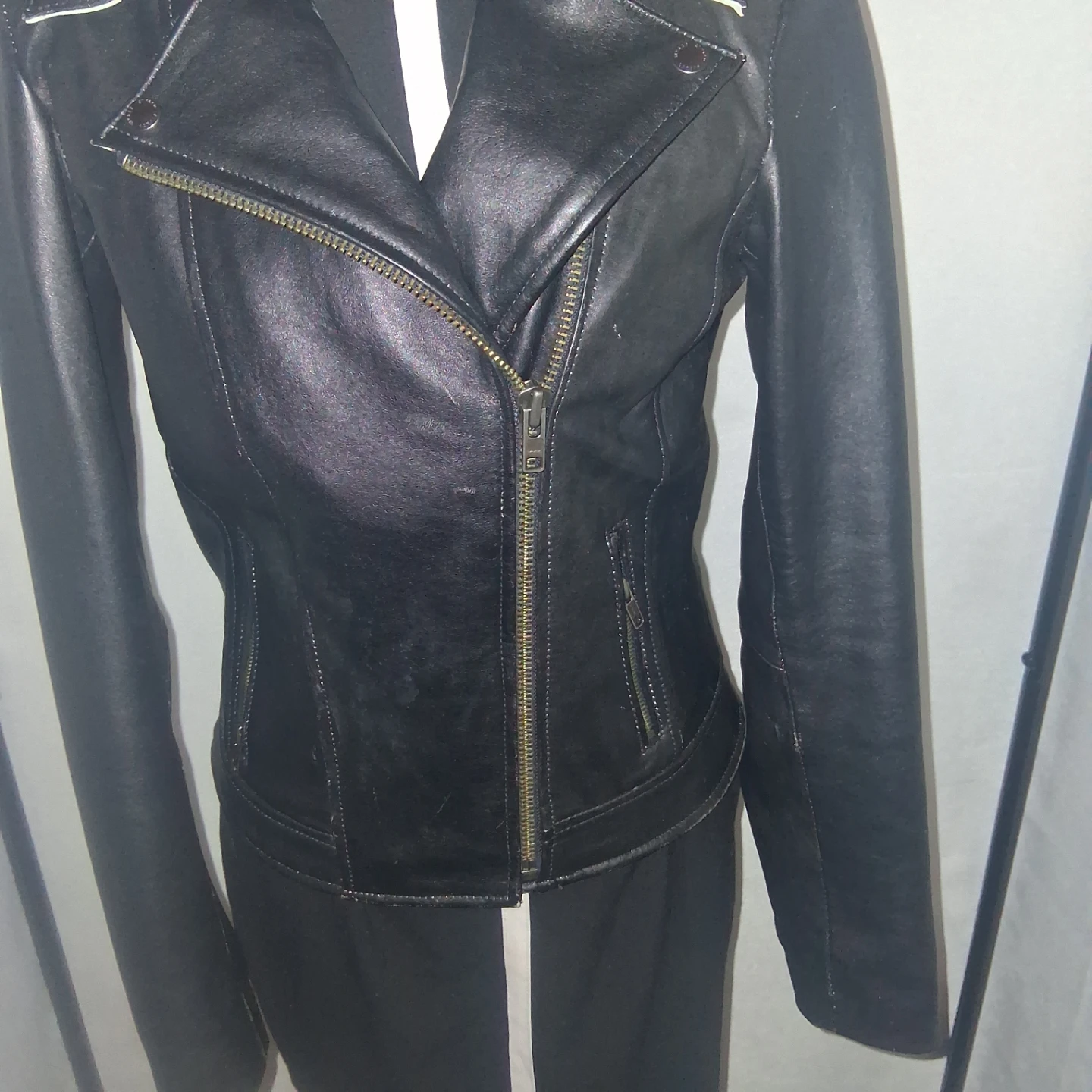 Vintage Sly and co leather jacket black size amall - photo 3