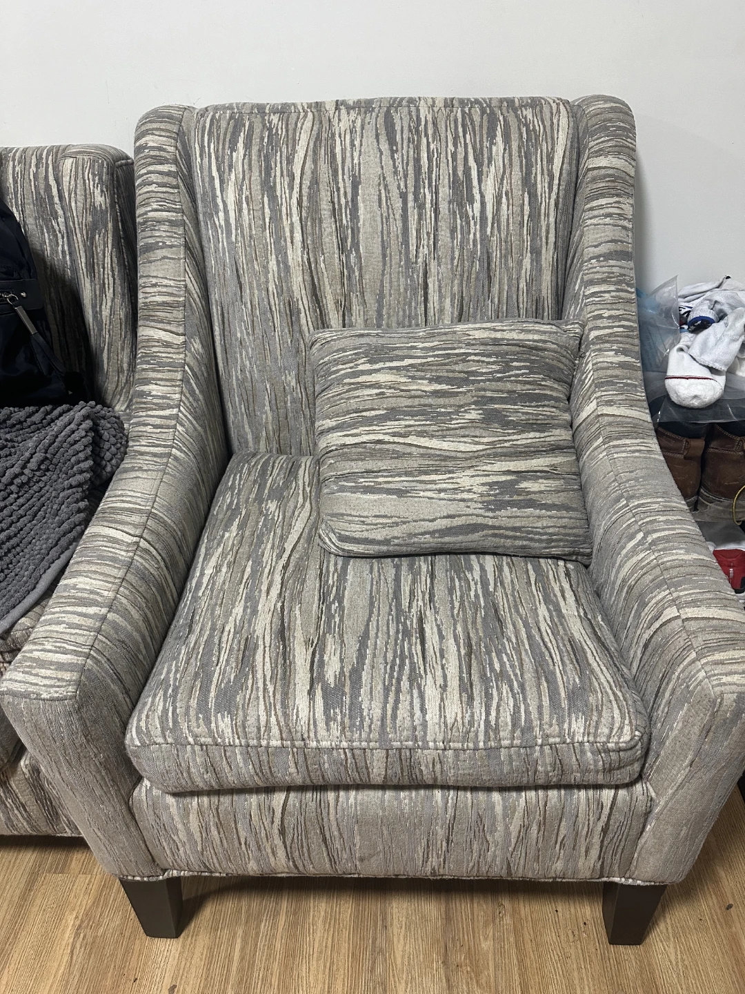 Wingback Armchair with Throw Pillow