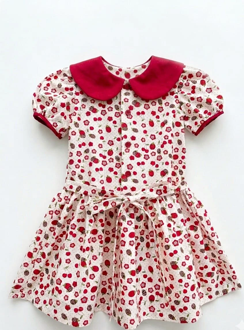 Kids' Berry Print Dress with Matching Headband - photo 2