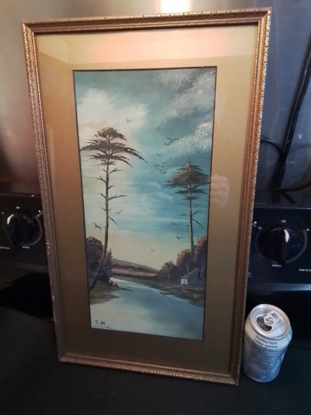 Framed Landscape Painting Signed T.M.