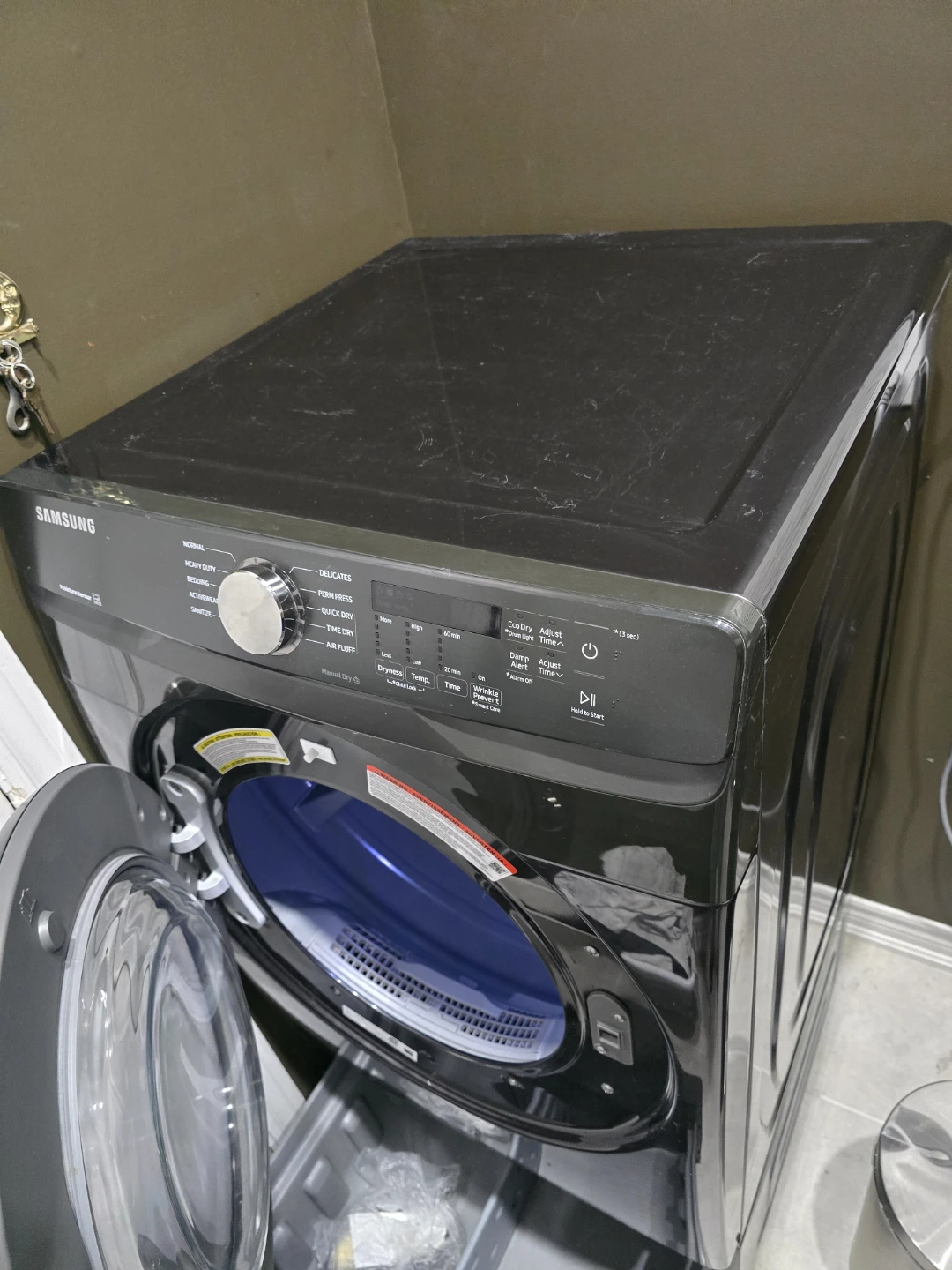 Samsung Black Stainless Electric Clothes Dryer with Pedestal - photo 3