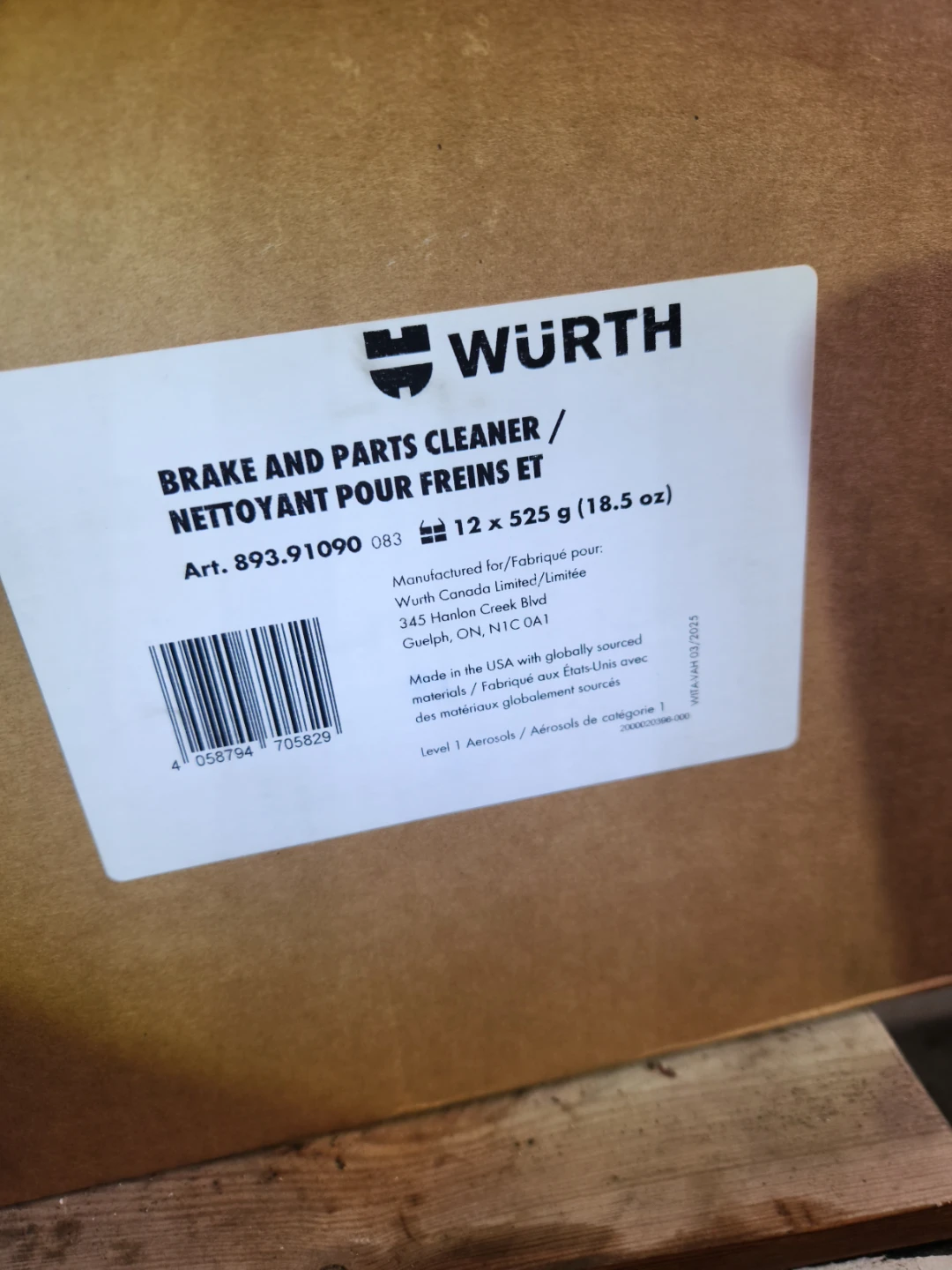 Wurth Brake and Parts Cleaner - 525 g / 18.5 oz - photo 2