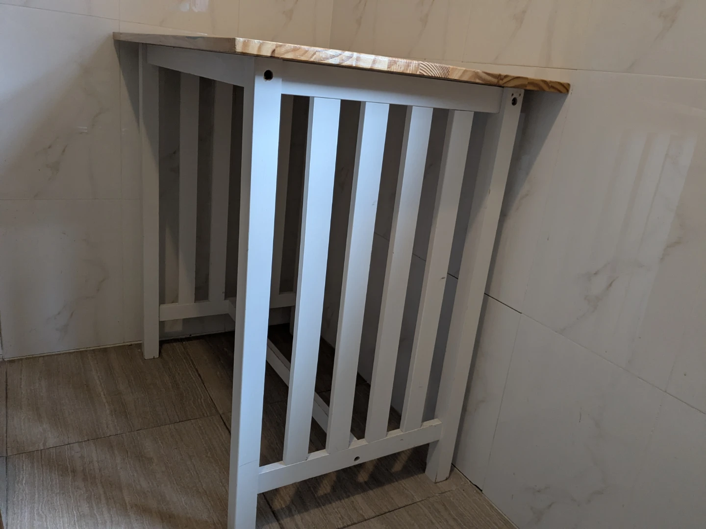Pine Wood Top Console Table - photo 2