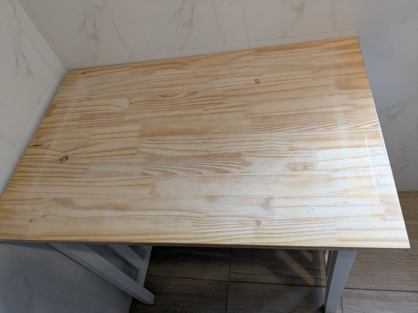 Pine Wood Top Console Table - photo 4