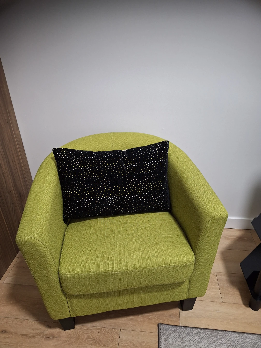 Lime Green Accent Chair with Black Scatter Cushion - photo 3