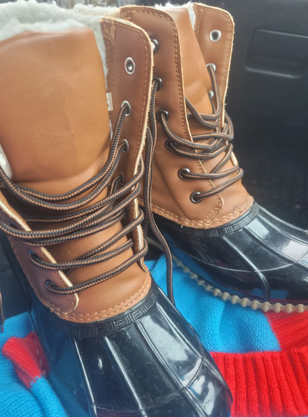 Women's Brown & Black Duck Boots