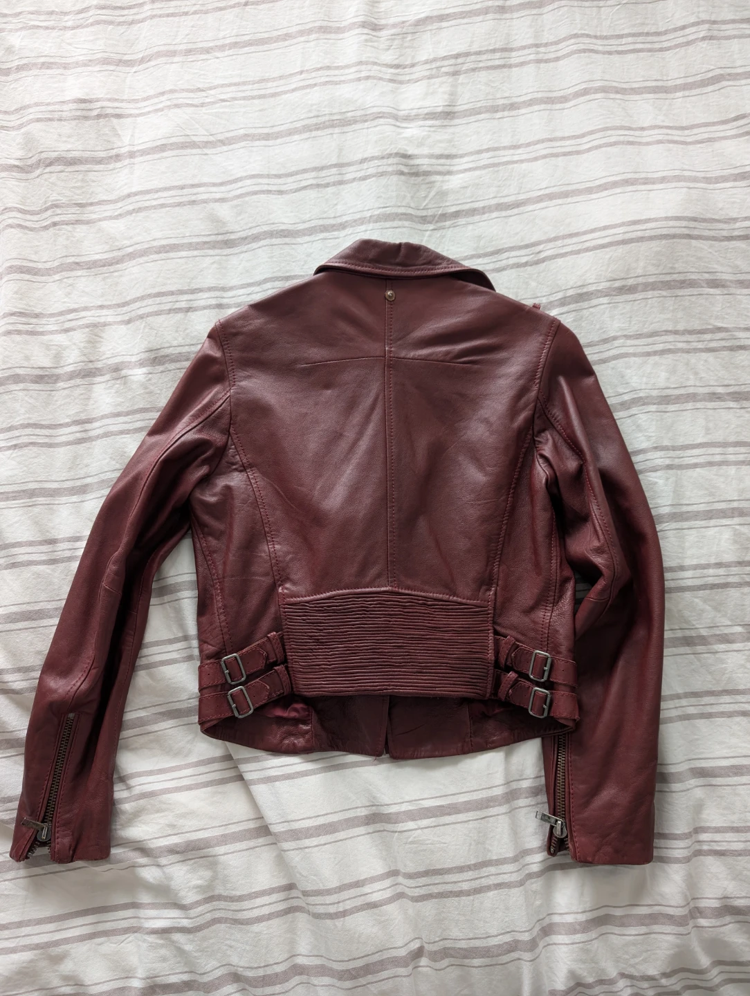 Diesel Burgundy Leather Biker Jacket - photo 4