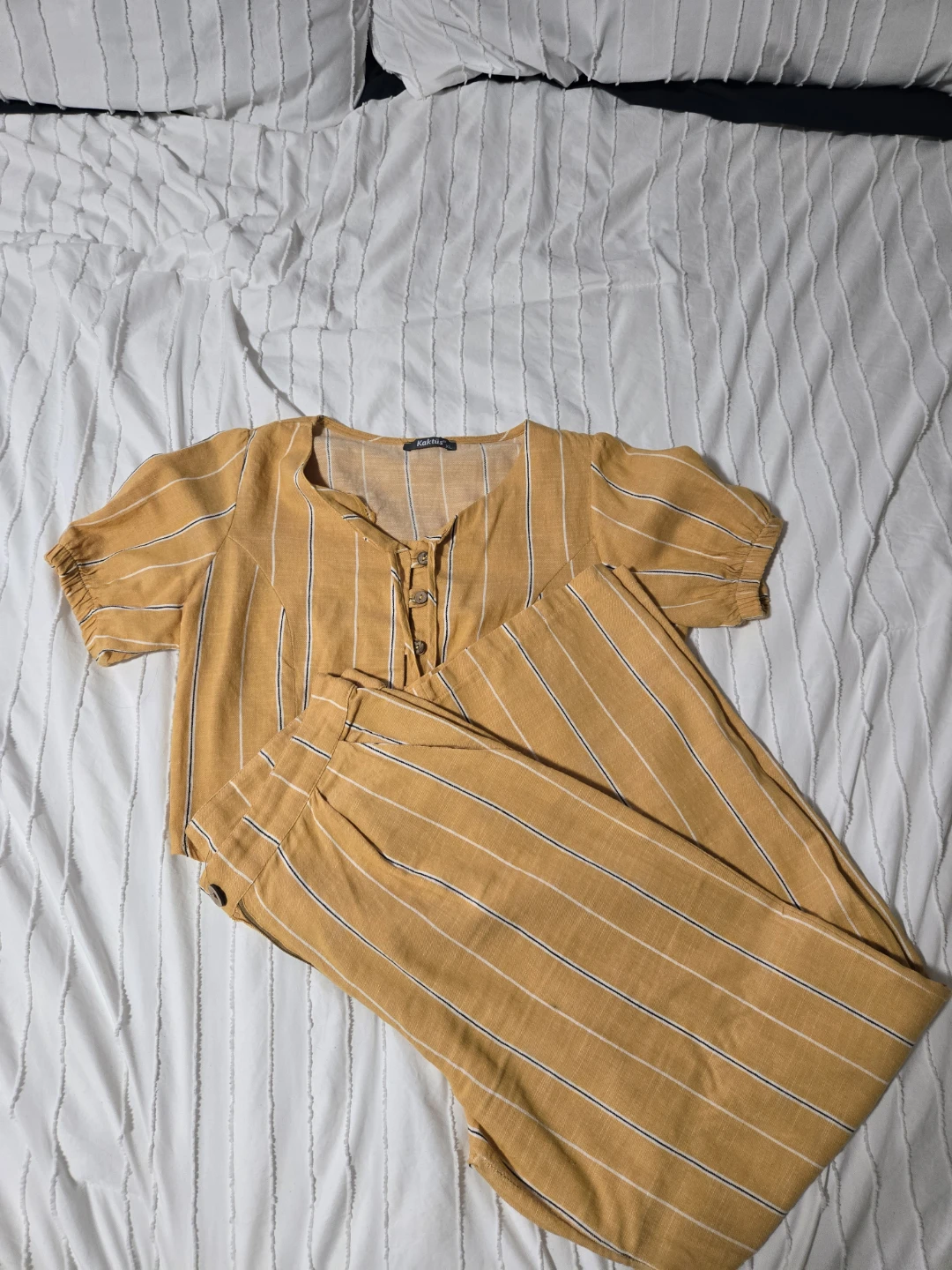 Kaktüs striped wide-leg pants XL