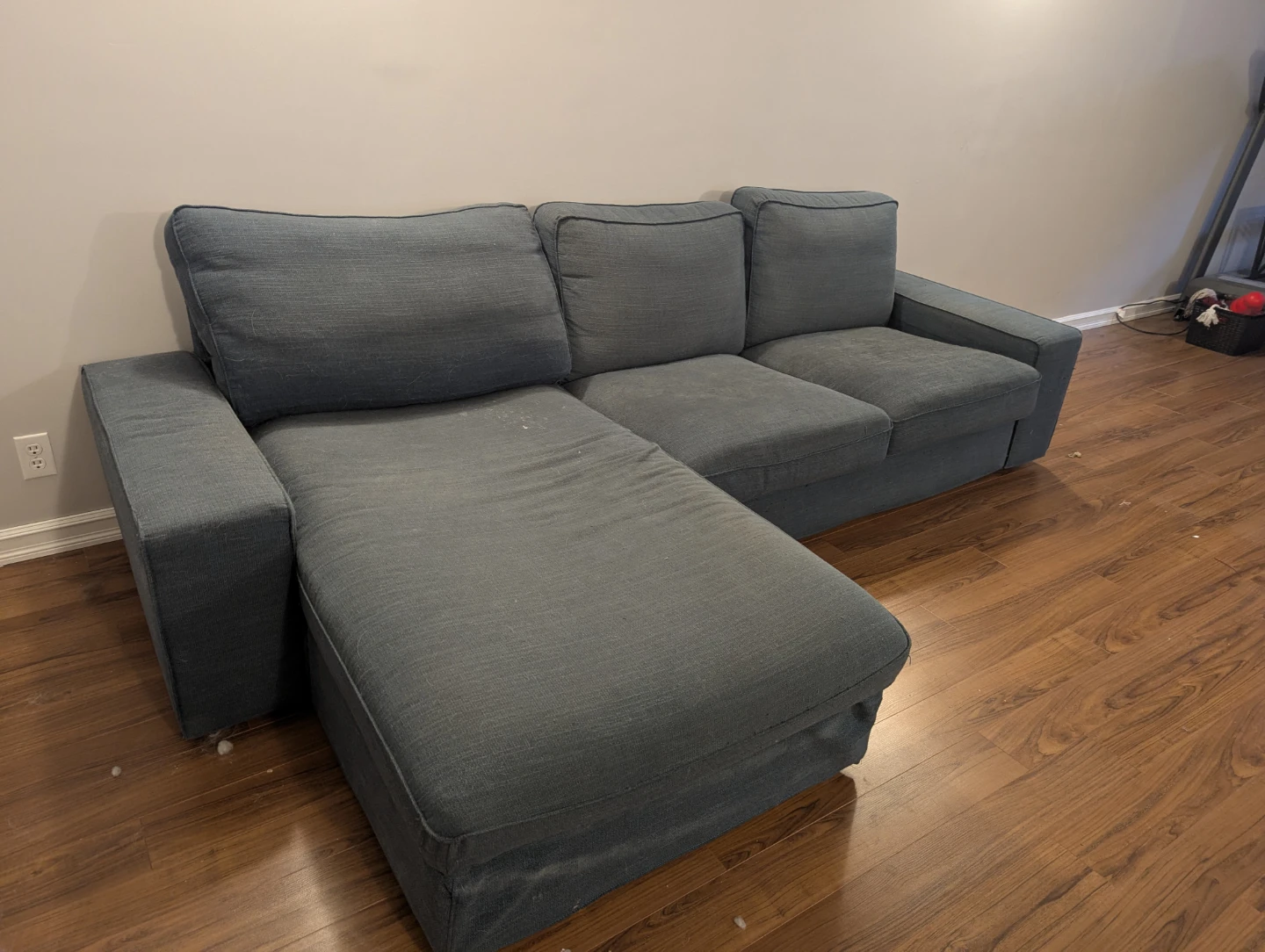 Ikea kivik Blue Sectional Sofa with Chaise - photo 2