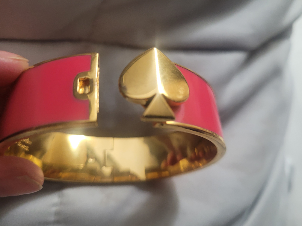 Kate Spade Pink Spade Hinged Bangle Bracelet - photo 3