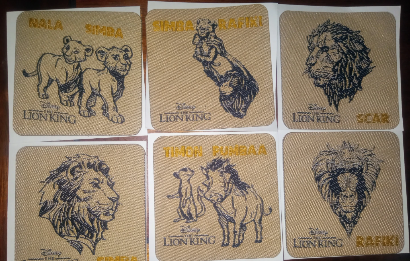 Disney The Lion King Patches Set of (6) 2018 OOP