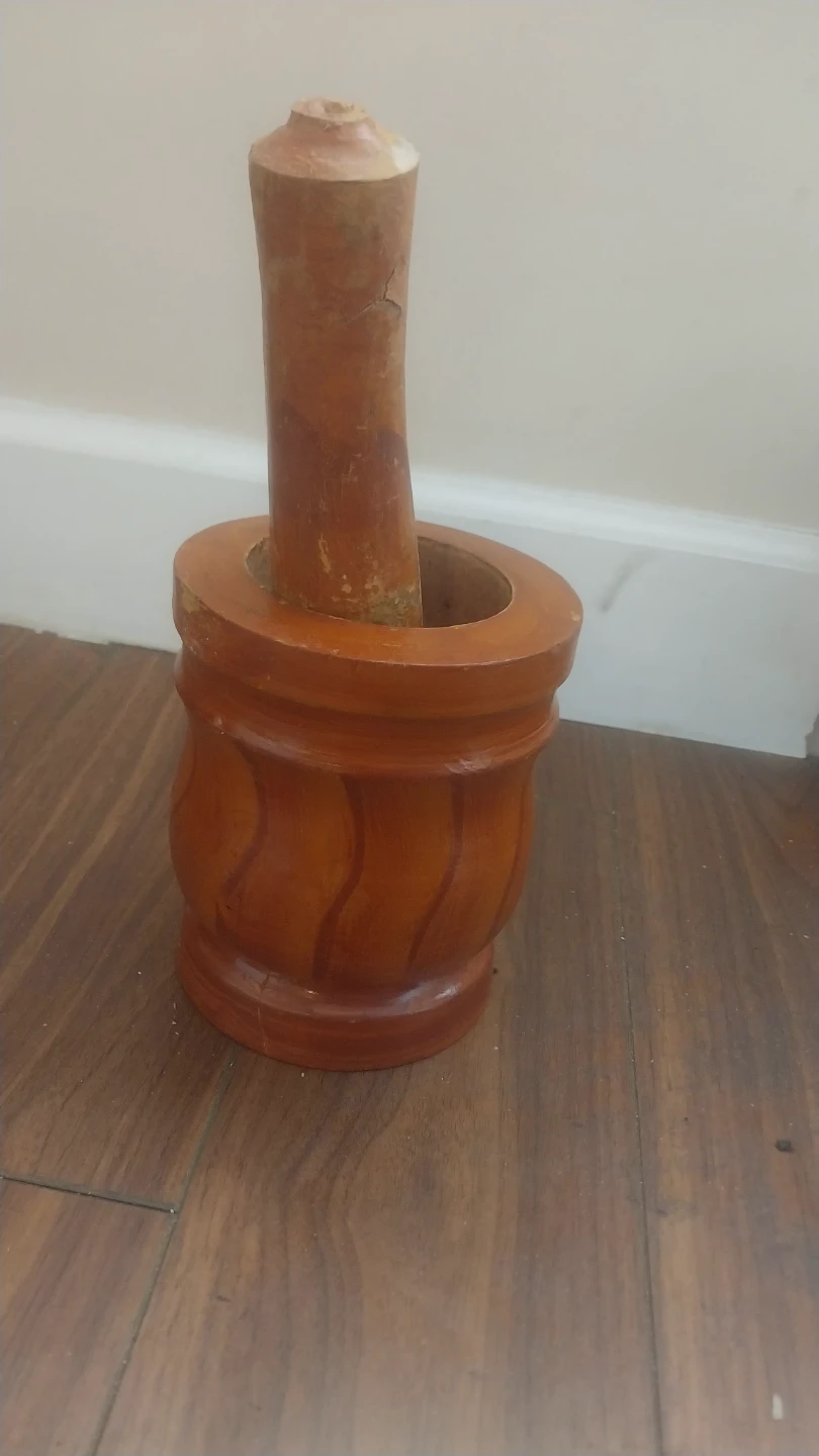 Wooden Mortar and Pestle