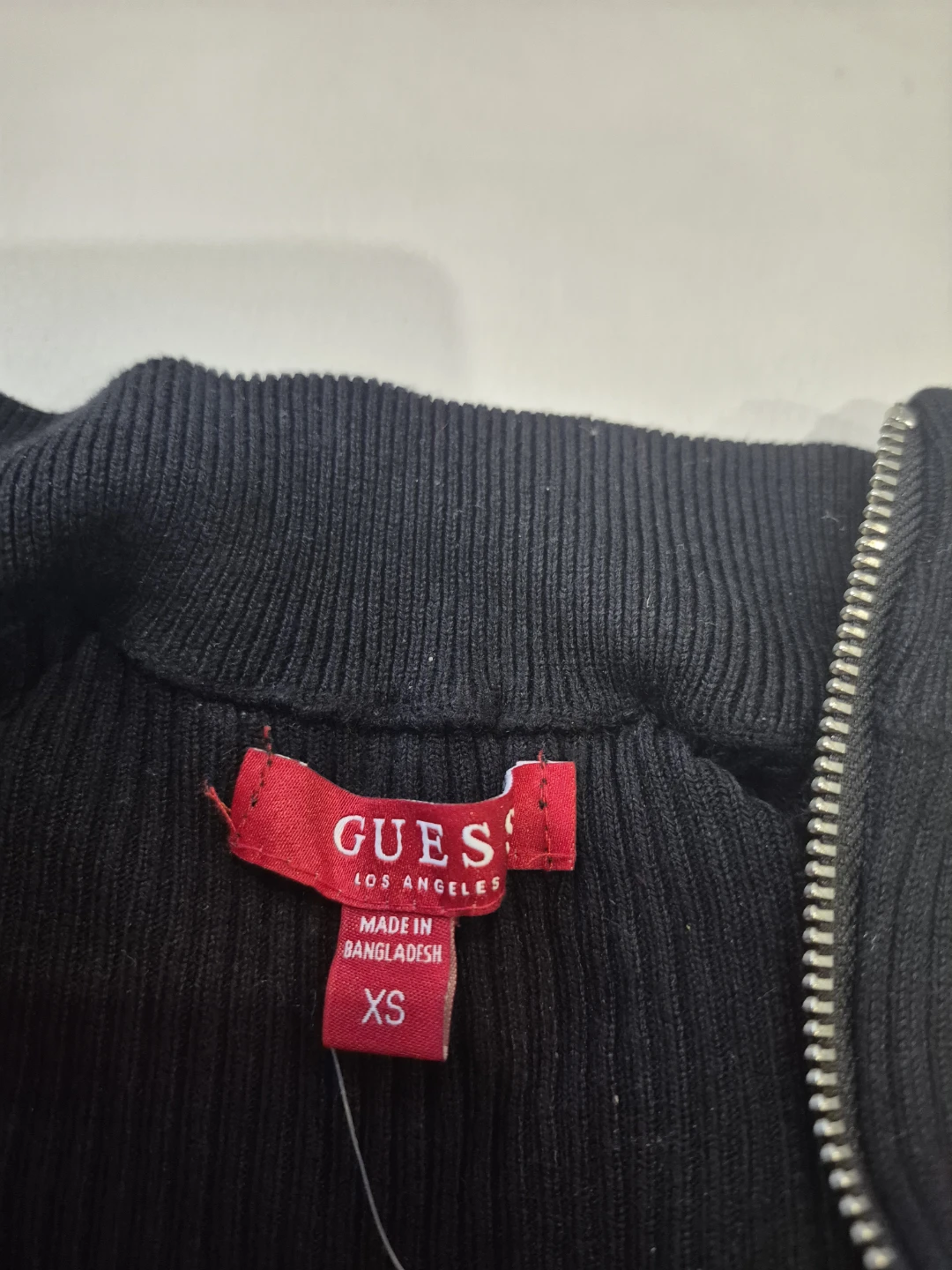 Guess Black Ribbed Zippered Jacket XS - photo 2