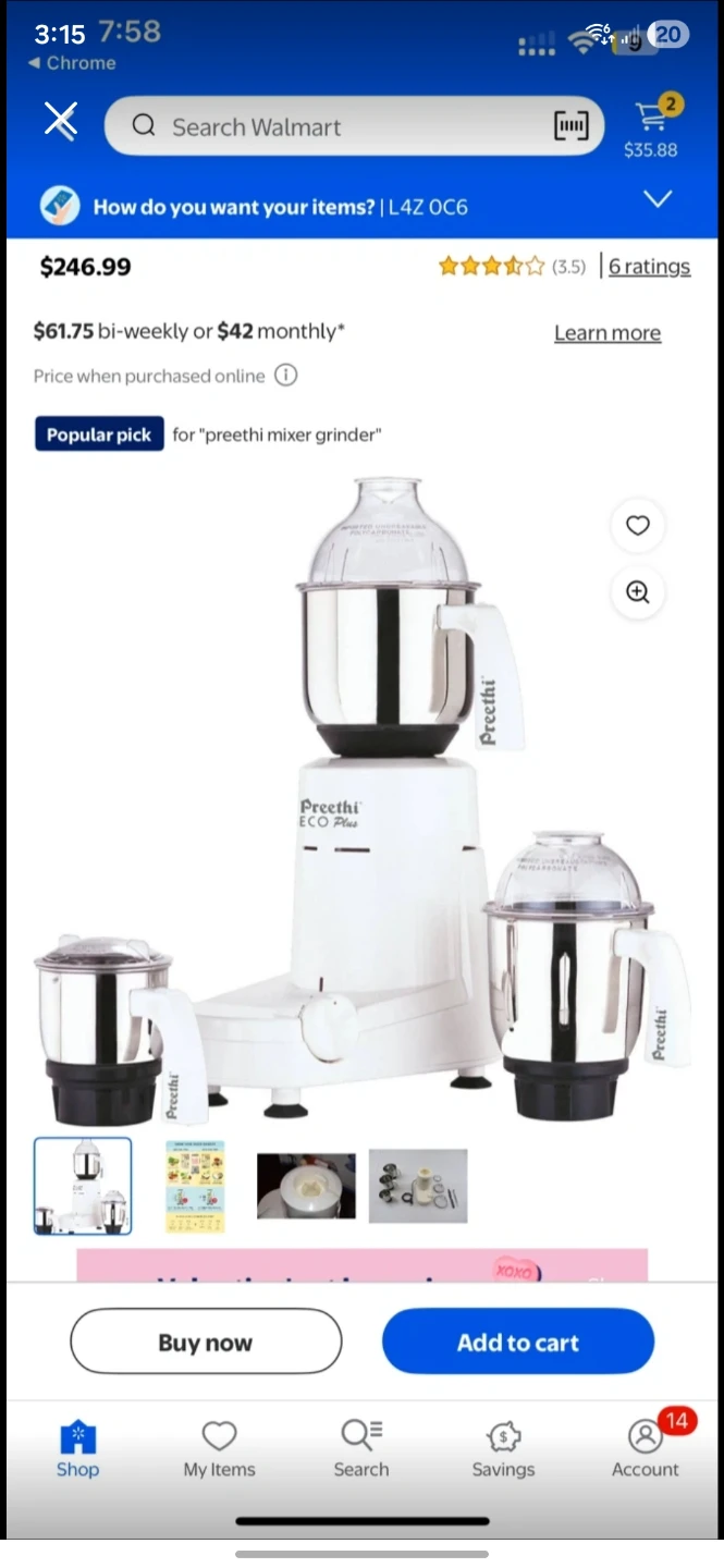Preethi Eco Plus Mixer Grinder with 3 Jars - photo 2