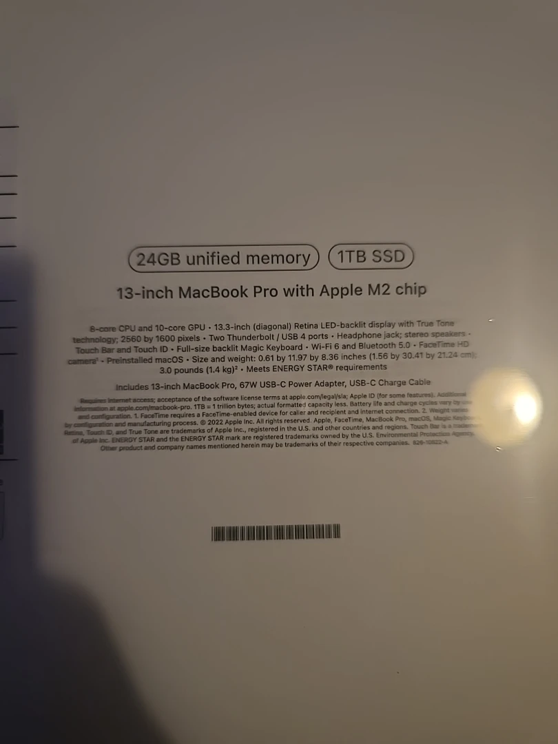 Apple MacBook Pro 13-inch M2 Chip 24GB RAM 1TB SSD - photo 3