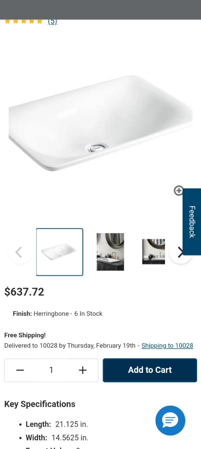 Kohler White Ceramic Sink Basin - photo 5