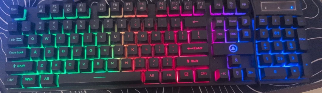 Black Gaming Keyboard with RGB Backlighting - photo 2