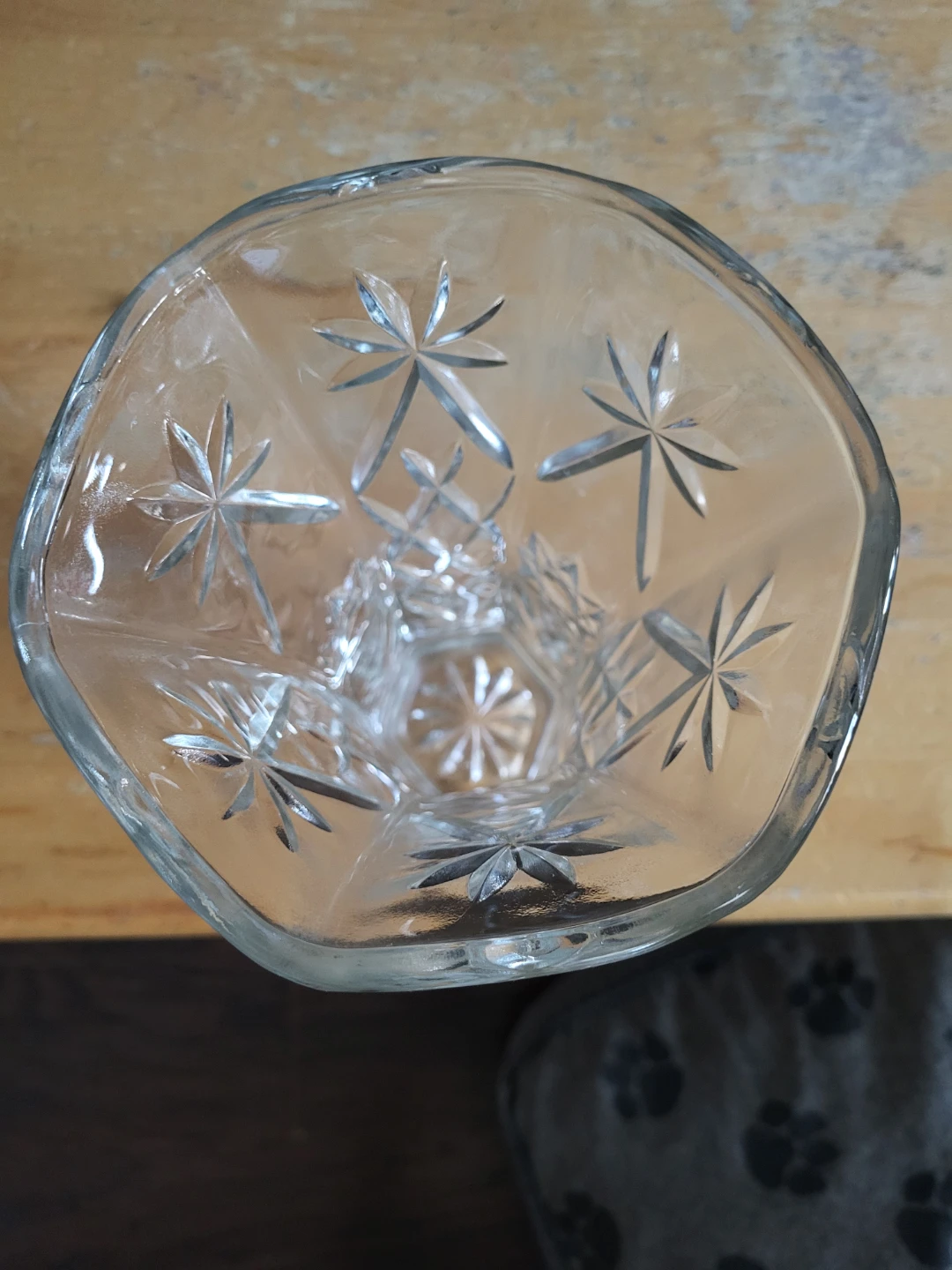 Crystal Glass Vase with Starburst Pattern - photo 4