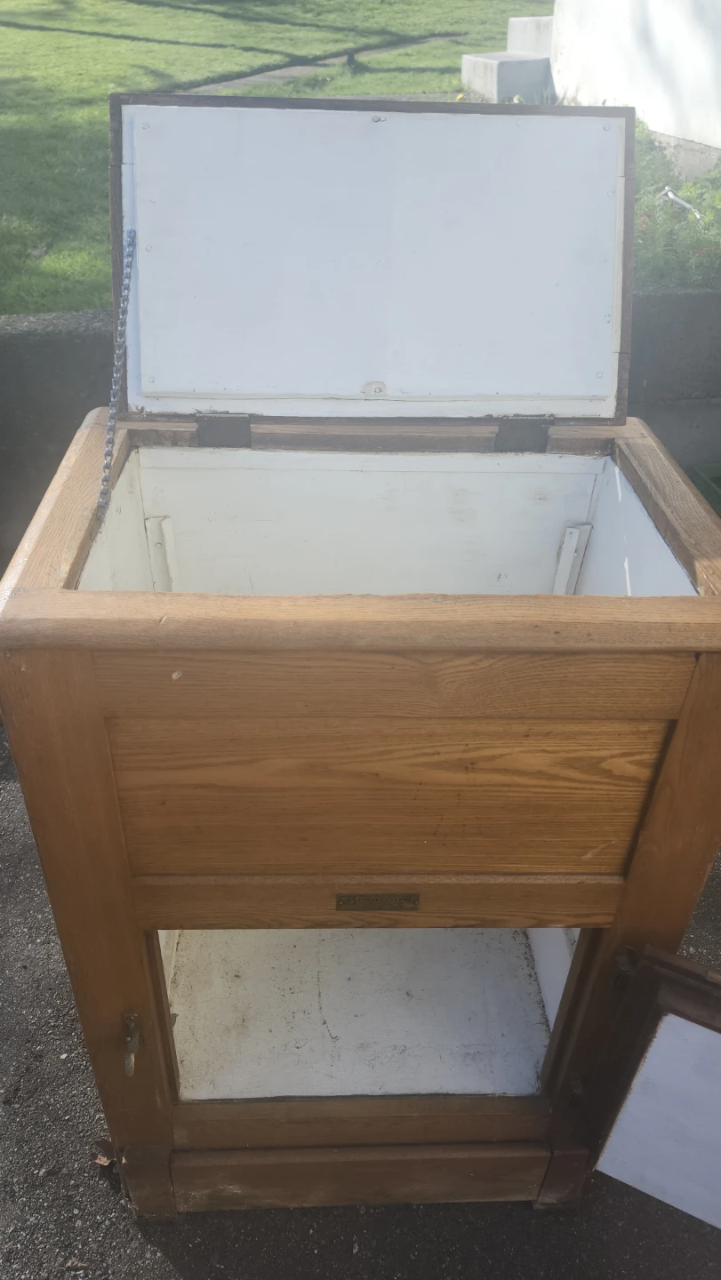 Antique Wooden Ice Box Cabinet - photo 3