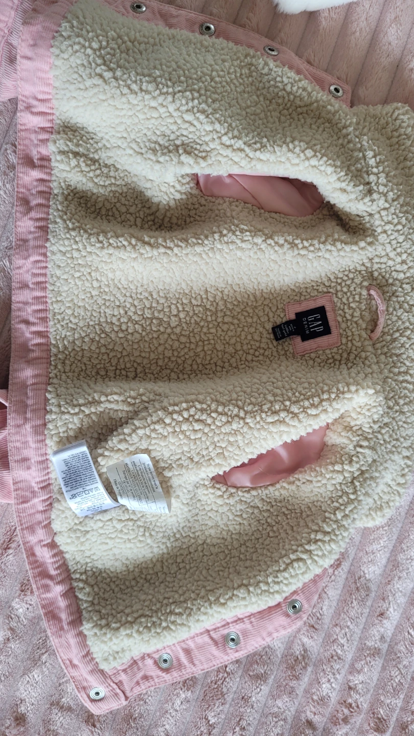 GAP DENIM Pink Corduroy Sherpa Lined Jacket - Toddler Size 2 - photo 4