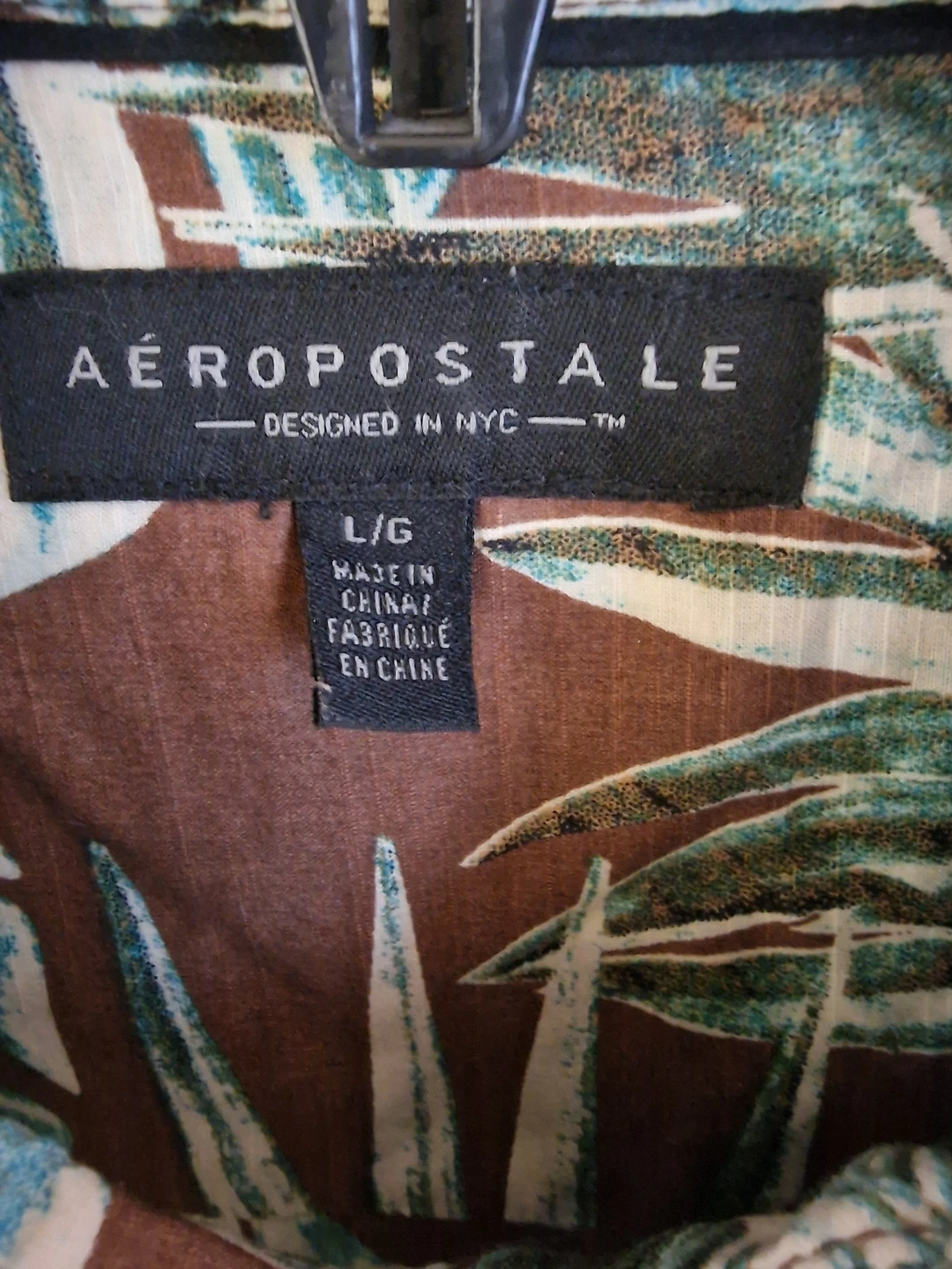 Aeropostale Men's Short Sleeve Tropical Print Button-Up Shirt - photo 2