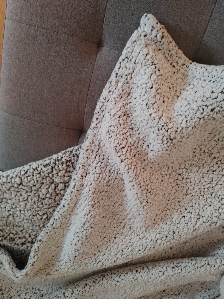 Sherpa Fleece Throw Blanket - Grey - photo 4
