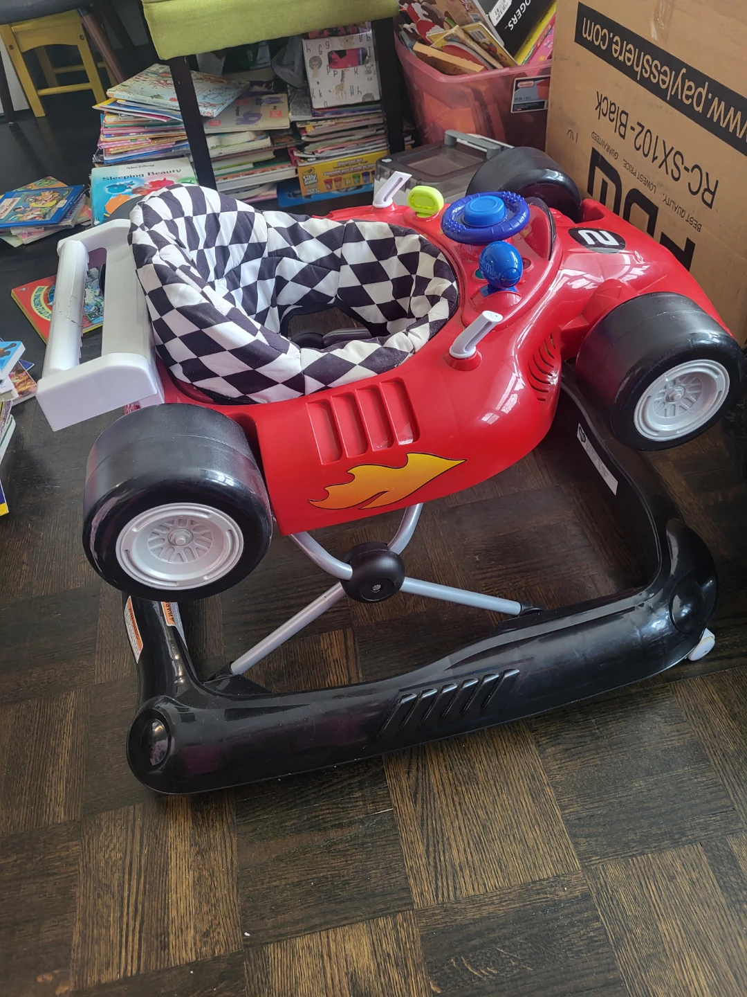 Red Race Car Baby Walker - photo 4