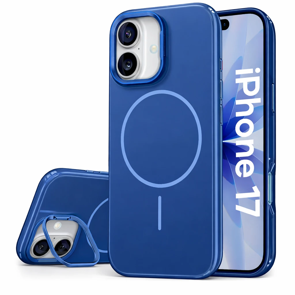 iPhone 17 Case w/ MagSafe & Kickstand, Slim Protective, Blue