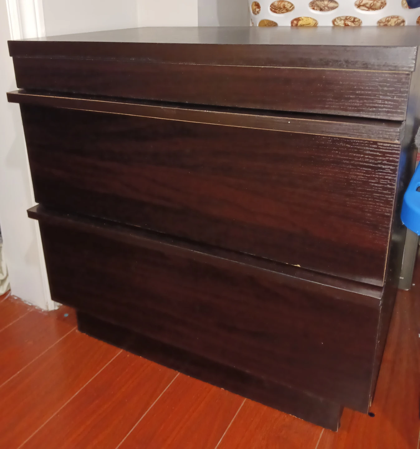 Dark Brown bed side 2-Drawer. - photo 2