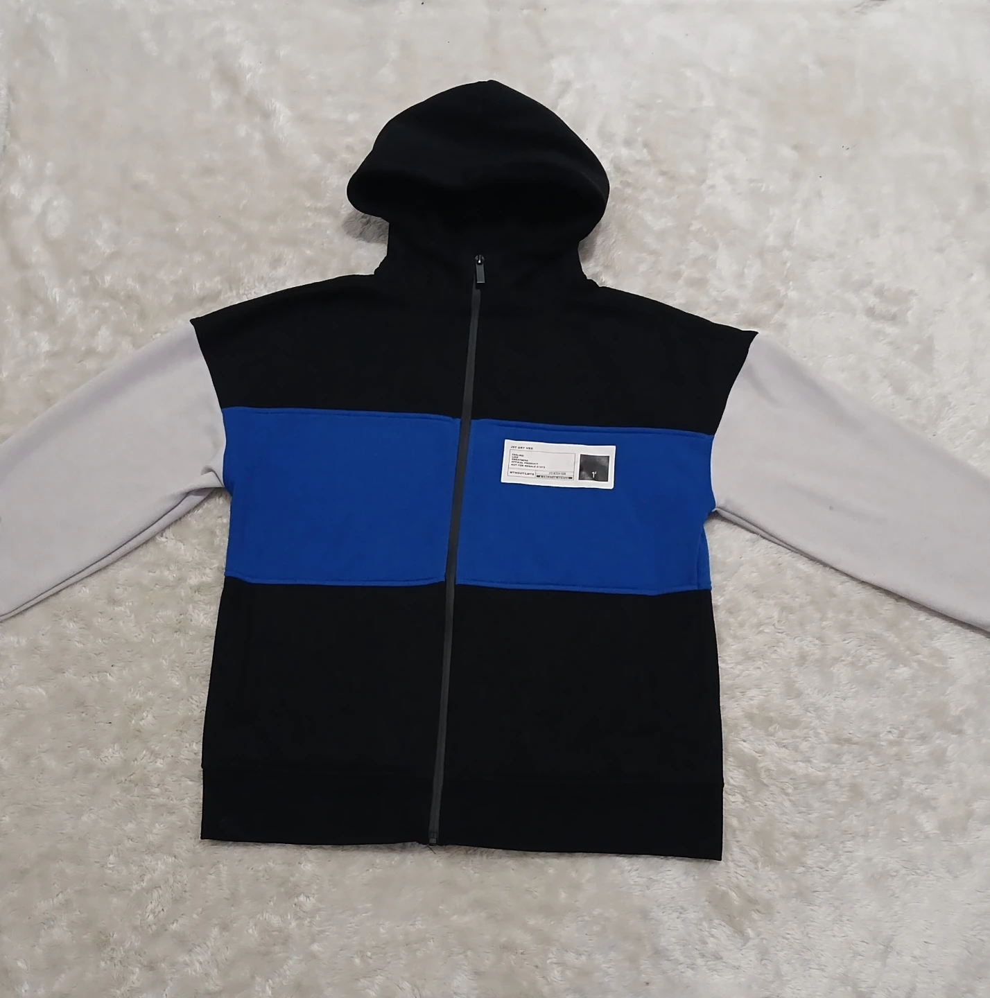Colour-blocked Zip-Up Hoodie