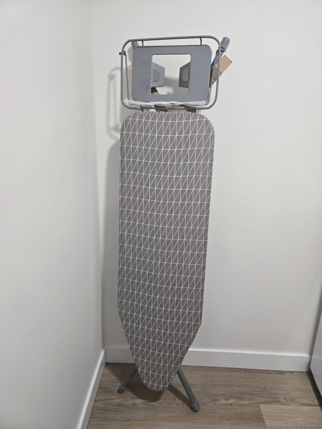 Grey Geometric Pattern Ironing Board with Iron Rest